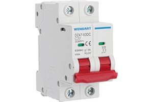 Wengart Interruttore automatico da guida a bassa tensione da 500V,2p 32A L'interruttore automatico dell'aria è scattato