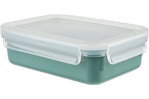 Emsa N10127 Clip & Close Color Edition Frischhaltedose | 0,8 Liter | 100% auslaufsicher/hygienisch | BPA-frei | spülmaschinen-, mikrowellen- und gefriergeeignet| Puder Grün