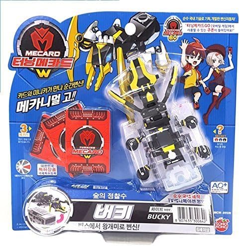 Turning Mecard W Bucky White Ver. Transformer Robot Car Toy Mecarnimal