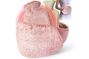 Zepphi 3 en 1 Bouillotte Ceinture, Bouillotte Regles Douloureuses, Bouillotte Peluche Ventre, Bouillotte de 1,2 l avec housse, En caoutchouc, Bouillotte eau Chaude pour Chauffe Main épaule Dos