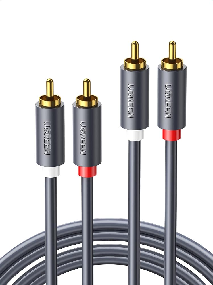 Ugreen 2RCA to 2RCA Ses Kablosu, 1 Metre, Antrasit