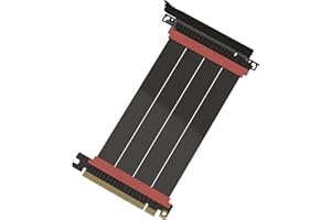 LINKUP - AVA5 Cavo Riser PCIE 5.0 | Pronto per RTX5090 RX9070 GPU | Velocità x16 128GB/s | Compatibile con PCIE 4.0 e WRX80/WRX90E | Angolo dritto Nero 15cm (Lunghezza totale 19cm)
