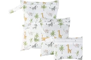 Greyoe 3 pièces Sac a Couches Bebe, Sac Poubelle Couche, Humide Réutilisable, pour équipement de Natation, Vêtements de Sport, Linge Humide, 3 Tailles, idéal pour Une Utilisation en Extérieur (I)