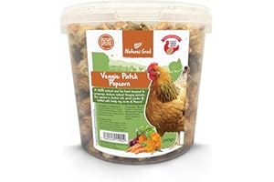 Natures Grub Veggie Patch Popcorn 200g | 100% Natural Foraging Treat for Chickens & Poultry, Enrichment for Hens, Boredom Busting