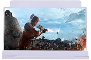 OUMIJ 14-Zoll-Bildschirm-Magnifixer Für Smartphones 3D-Videoverstärker Mit Klappbarem Standfuß 18-Fache Vergrößerung Handy-Bildschirmverstärker Anti-Strahlung Freier Zoom Verhinderung Reflexionen(Weiß)