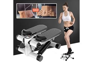 YIFAA Stepper con display LCD e corde di alimentazione Fitness Stepper per esercizi di casa e ufficio