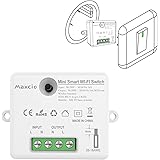 Alexa Interrupteur Intelligent WiFi, Maxcio MiNi Interrupteur Connecté Sans Fil Compatible avec Alexa Echo et Google Home, Ré