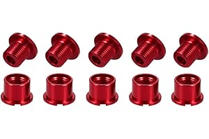 FOMTOR Single Chainring Bolts 5 Pcs MTB CNC Bicycle Crankset Chain Ring Bolts M8 Aluminum Alloy Chainwheel Bolts