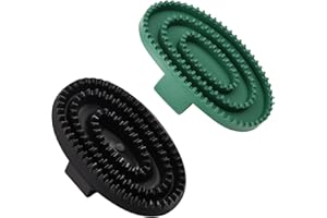 BORFUE 2Pcs Horse Rubber Curry Comb Double Horse Scraper Horse Curry Comb Rubber Hair Remover Comb for Shedding Grooming Horses（Random Color)