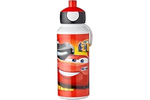 ‎MEPAL Mepal - Trinkflasche Pop-up Campus - Wasserflasche - Auslaufsichere Flasche für die Schule - Wiederverwendbar - BPA-frei & Spülmaschinenfest - 400 ml - Cars