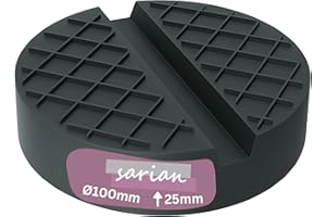 ‎SARIAN Gummiauflagen Verschiedene Größen für Wagenheber und Hebebühnen zum Reifenwechseln Rangierwagenheber Gummiklotz Gummiunterlage (100x25 V-Nut+Waffel)
