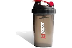 ROCKITZ Protein Shaker | garantiert auslaufsicher | patentiertes Mischsystem | Shaker Proteinpulver - Eiweiß Shaker | Made in Germany | Fitness Trinkflasche | BPA frei (Schwarz | Rot, 650ml)