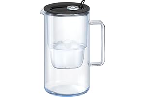 AQUAPHOR Caraffa Filtrante per Acqua in Vetro con 1 Cartucce MAXFOR+ 200L - Capacità 2,5 L - Nero