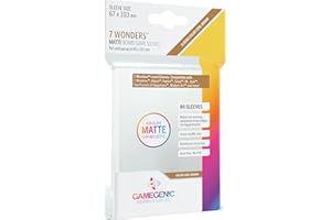 ASMODEE GAMEGEN!C- Matte 7 Wonders Sleeves 67 x 103 mm (80), Clear (GGS10059ML)