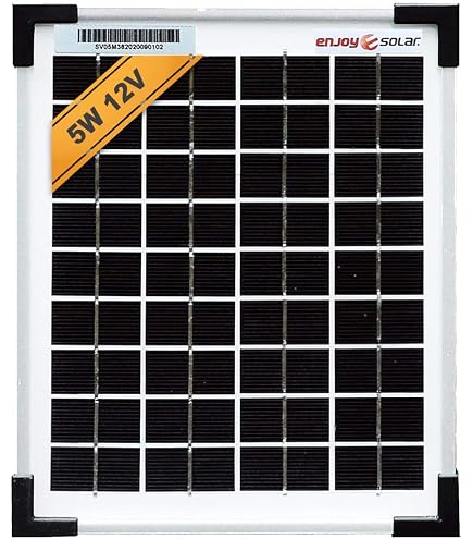 Panneau Solaire 5W 12V - Silicium Polycristallin - 110x136mm - Pour Charge DIY, Lampes Jardin, Extérieur