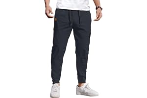 COOFANDY Byxor herr cargobyxor elastisk midja joggingbyxor herr tygbyxor fritidsbyxor med elastiskt band herr slip-byxor med