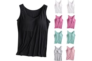 FUNALOE Vest Top with Built in Bra UK Camisole Sleeveless Cami Vest Top Yoga Tank Tops Sports Gym Fitness Tracksuit Tops Stretch Comfort Activewear Vest Gelit Running Tanks Gifts for Women Her