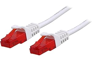 BIGtec LAN Kabel 0,75m Netzwerkkabel Ethernet Internet Patchkabel CAT.6 weiß Gigabit für Netzwerke Modem Router Switch 2 x RJ45 kompatibel zu CAT.5 CAT.6a CAT.7 Stecker