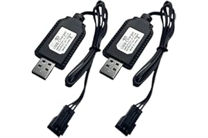 BAIWEIDUN Cable cargador USB universal inteligente con enchufe SM-3P compatible con coche RC, avión RC, tanque RC, barco RC y otros juguetes de control remoto para batería Lipo de 7.4 V, cargador USB con