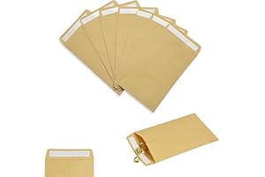SIYUPU Small Brown Envelope for Seeds, Adhesive Paper Envelope Seed Packet, for Money Seed Packaging Storage Small Items Payroll Beads (6 * 11.5cm)