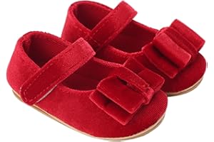 Vioyavo Scarpe Primi Passi Bimba Neonato Mary Jane Flats Scarpe da Principessa Infante Bowknot Ragazze per Neonata Scarpe da Bambina per Natale