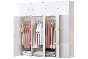 BRIAN & DANY Armario portátil, ropero Combinado, Organizador de Almacenamiento Modular (16-Cube, Extra Sticers incluidos)