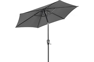 CHRISTOW Tilting Garden Parasol Umbrella UV Protective Polyester Canopy With Crank Handle