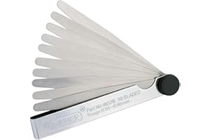 Draper 10 Blade Feeler Gauge Metric Set | 0.05 to 0.80 mm | 100mm Length | Plated Steel Case | 36169