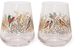 Spode SM-in-4 Sara Miller London Chelsea - Vaso de cristal transparente, capacidad de 0,4 L, 2 unidades