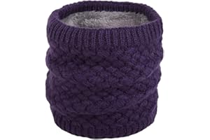 Pluto & Fox Braga Para El Cuello Térmica Unisex Color Liso De Lana De Ganchillo Con Borreguito Por Dentro Para Invierno Cálido Pasamontañas Para Ciclista Motociclismo