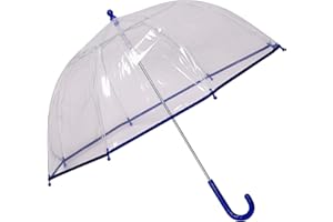 SWL Kids Transparent Dome Umbrella – Clear PVC Brolly with Crook Handle | Lightweight, Safe & Durable Rain Cover for Children | Perfect for School, Travel, and Outdoor Events