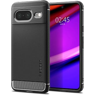 Spigen Rugged Armor Back Cover Case for Pixel 8, Carbon Fiber Detail, Resilient Shock Absorption - TPU | Matte Black