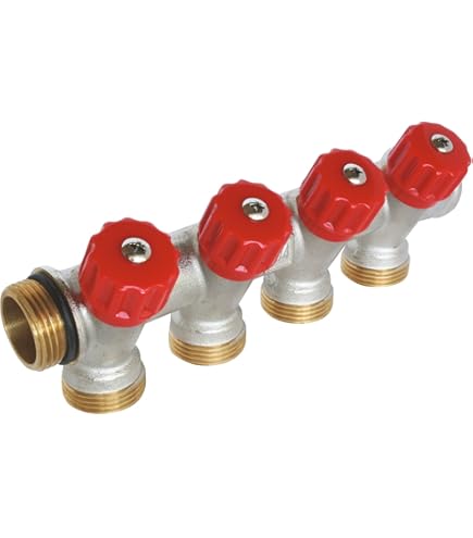 Collettore Acqua Ottone 1'' X 16mm PEX - 2 Circuiti Per Impianti Idraulici E Riscaldamento - Foto 10