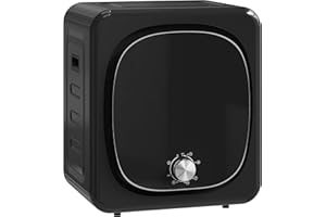 HOMCOM Sèche linge à évacuation compact sèche-linge électrique 800 W 4 Kg avec 5 modes de séchage, cuve en acier inoxydable, charge frontale, pour appartement, maison, camping-cars, noir