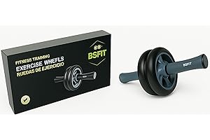 BSFIT Rodillo Abdominales/Rueda Abdominal para Musculación en Casa, Equipo Fitness Flexiones y Ejercicios de Fuerza, Perfecto para Gym y Deporte, Compatible con Kangoo Jumps y Máquinas Gimnasio Casa