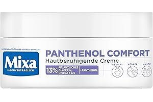 ‎MIXA Mixa Hautberuhigende Creme für Gesicht, Körper und Hände, Bei trockener, zu Neurodermitis neigender Haut, Wundheilcreme gegen Rötungen und Juckreiz, Panthenol Comfort, 150 ml