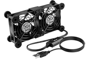 ‎ELZO ELZO USB Ventilator, 80mm 5V mit 3 Einstellbare Geschwindigkeiten, Leise Mini Tischventilator, USB PC Computer USB Lüfter 80mm Axiallüfter für Computer/ PS4/ TV Box/Empfänger/AV-Kabine/Router