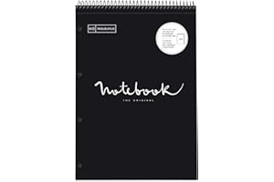 Miquelrius 46085 Quaderno A4 Emotions Reporter a spirale superiore nero 80 fogli a quadretti