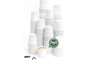 Horeca Collection MAXI PRODUCTS - Vasos Café Desechables Blancos - Vasos Cartón - Vasos Desechables Catering - Vasos Café para Llevar - APTO BEBIDAS CALIENTES Y FRÍAS (120 cc, 500 unidades)