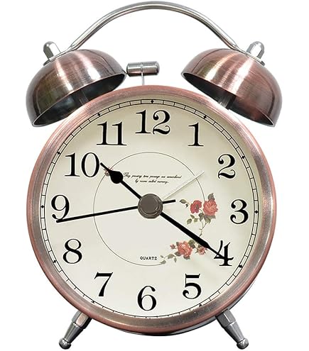 Sveglia Vintage Cooja A Doppia Campana - Analogica Al Quarzo, Silenziosa, Con Luce Notturna, 3 Pollici - Foto 3