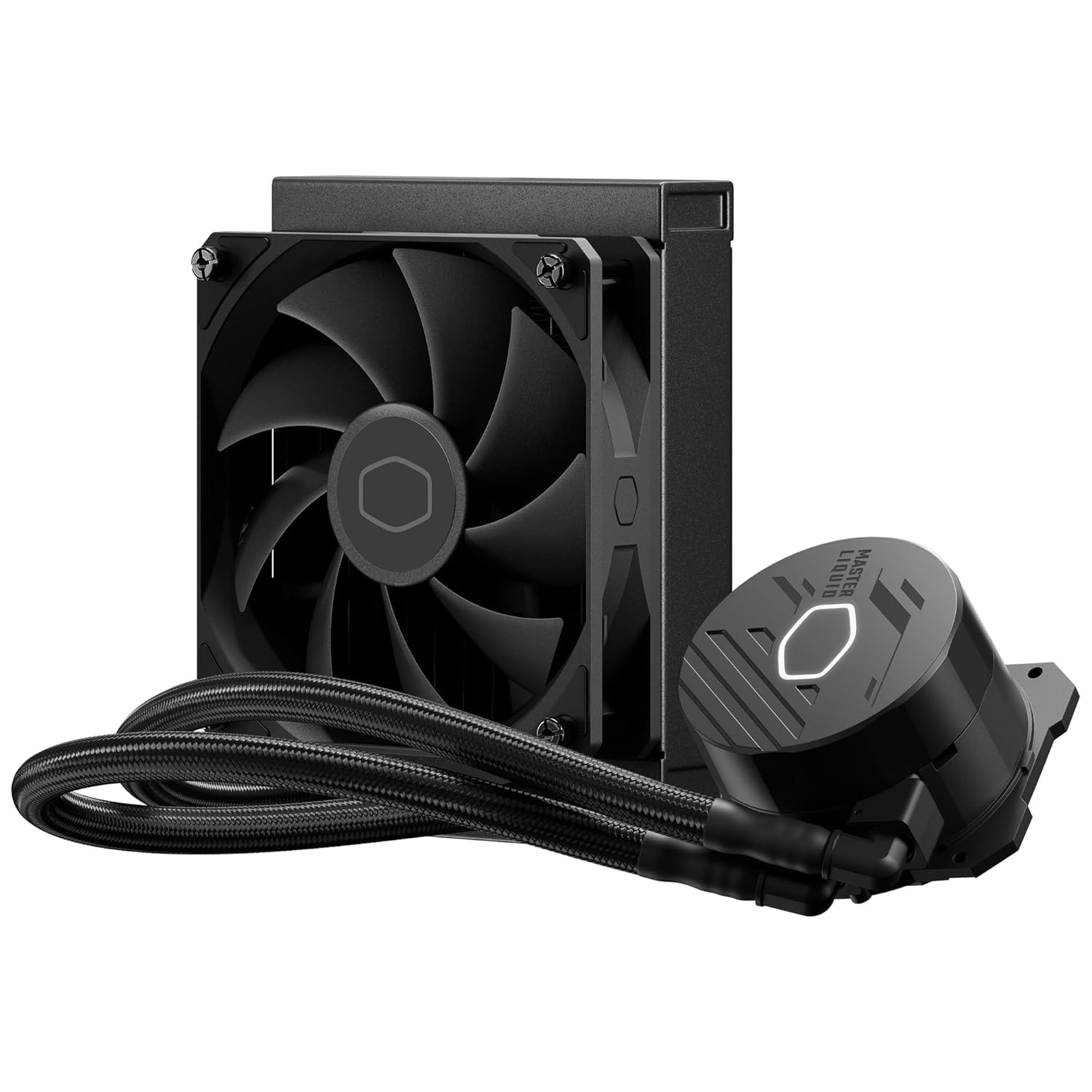Cooler Master ML120L Core CPU Liquid Cooler - Black | Support Latest LGA1851, LGA1700, AM5, AM4 Socket | Gen S Dual Chamber Pump | 120mm AIO | New Pressure Optimised Fans