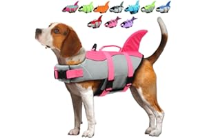 EMUST Giubbotto Salvagente Cane, Ristop Salvagente per Cani, Leggero Giubbotto Salvagente per Cani, Rosa Pura L