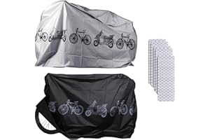 KIUIOM Telo Copri Bicicletta da Esterno,Copertura per Biciclette Elettriche,Copribici Anti Polvere Pioggia Anti Protezione UV 2PC Copribici Bici Impermeabile Per Mountain Bike Bici da Strada