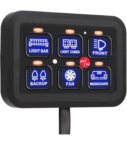 LED-MARTIN Wippschalter VERSIO - 12V/24V Mit Rundumleuchte & Kabelsatz