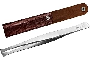 ABMRO Pince à timbre à pointe plate en acier inoxydable Pince à épiler Outils de collection de philatélie, collecte de bijoux, fabrication de modèles, travail de précision et loisirs