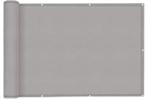 SUNNY GUARD Frangivisto Balcone 120x500cm Protezione Balcone Privacy,Protezione UV,Antivento e Impermeabile Ringhiera Copertura per Giardino terrazza con Fascetta,Grigio