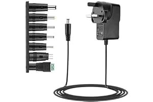 TFUFR 5V 2A Power Supply Adapter, Universal Power Adapter AC to DC Adapter with 7 Tips DC Plug Adapters AC Charger for LED Strip Lights, TV Box, Router, Speaker and more 5V Home Appliances