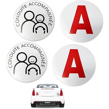Kit De 3 Disques Magnétique Aimant Pour Jeune Conducteur - Disque A, Conduite Accompagnée Et Conduite Supervisé - Auto