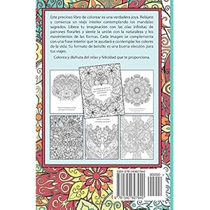 Libro de colorear para adultos: Mandalas, Patrones florales y Frases de Inspiradores: (Formato de bolsillo)