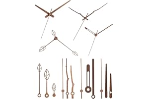 ‎LEEQ LEEQ Set de 4 Arten von Walnussholz Uhrzeigern - Zeiger für wanduhr, Uhrzubehör für Uhr Reparatur Ersatz DIY, Blattform, Passend für 12 Zoll Uhr